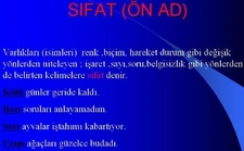 Sıfat Ön Ad Çeşitleri